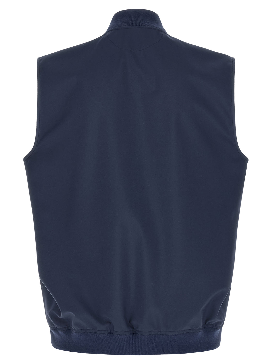 Blue Polyester Sleeveless Jacket