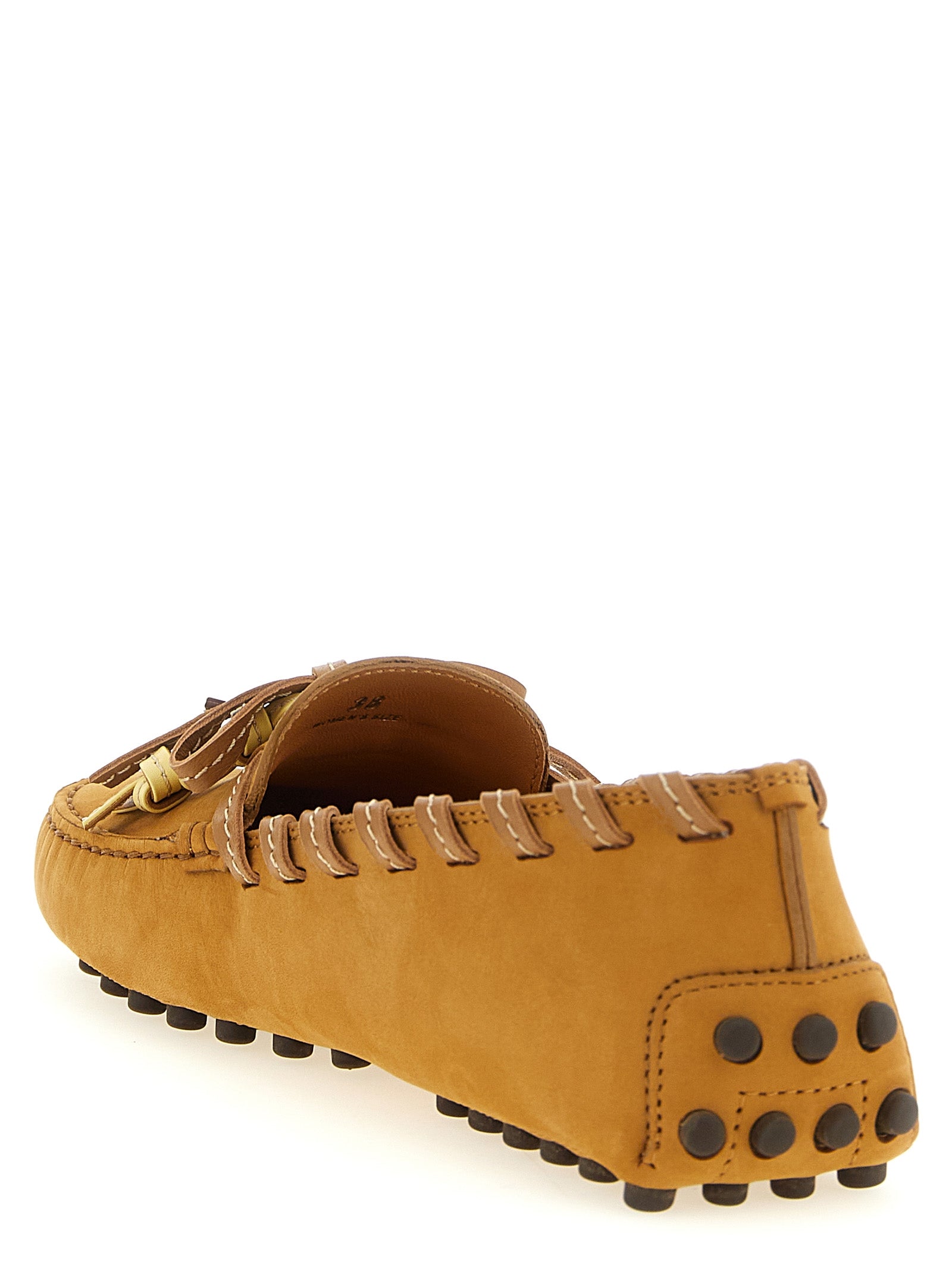 Beige Calfskin Slip-On Loafers