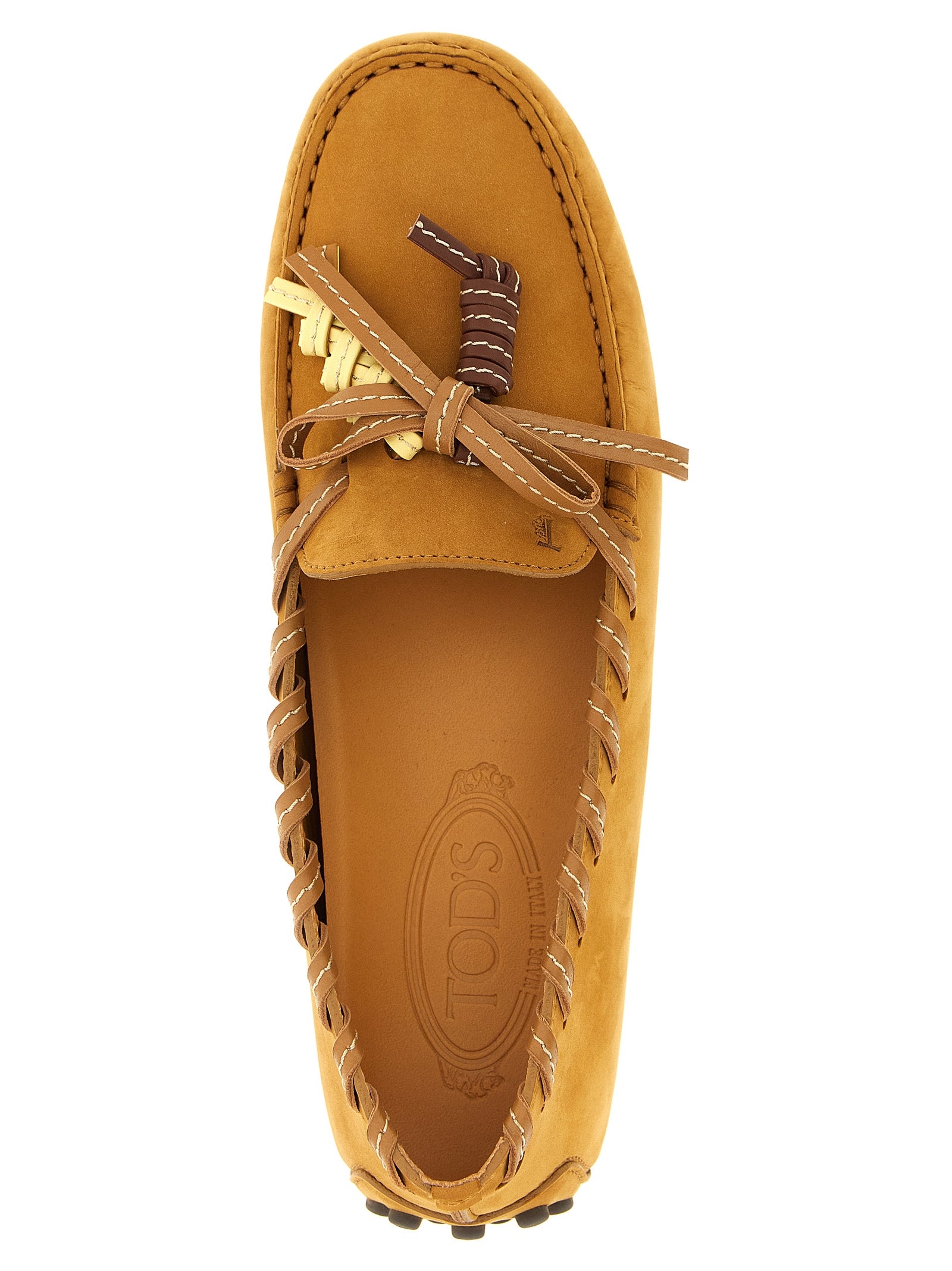 Beige Calfskin Slip-On Loafers