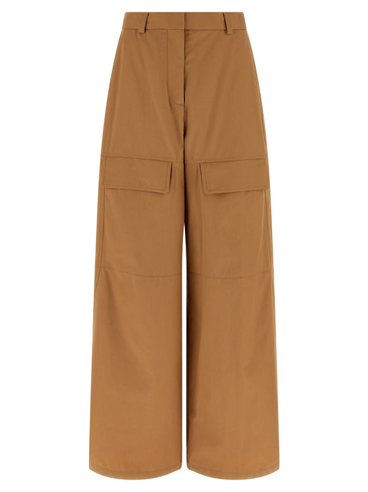 Beige Cotton Cargo Pants