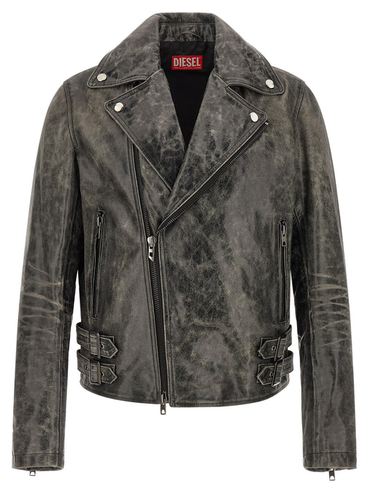 Gray Cowhide Leather Jacket