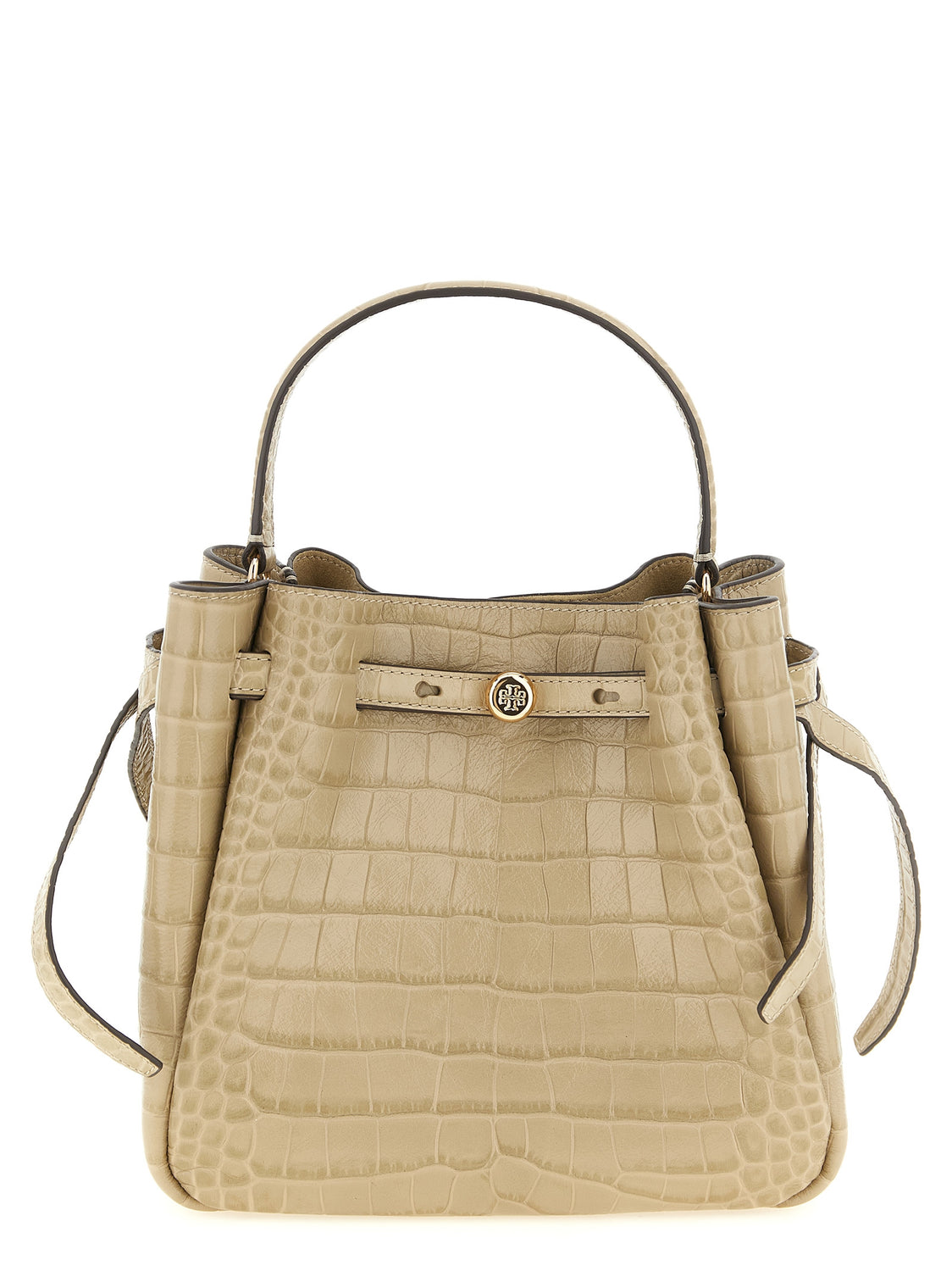 Beige Cowhide Shoulder Bag