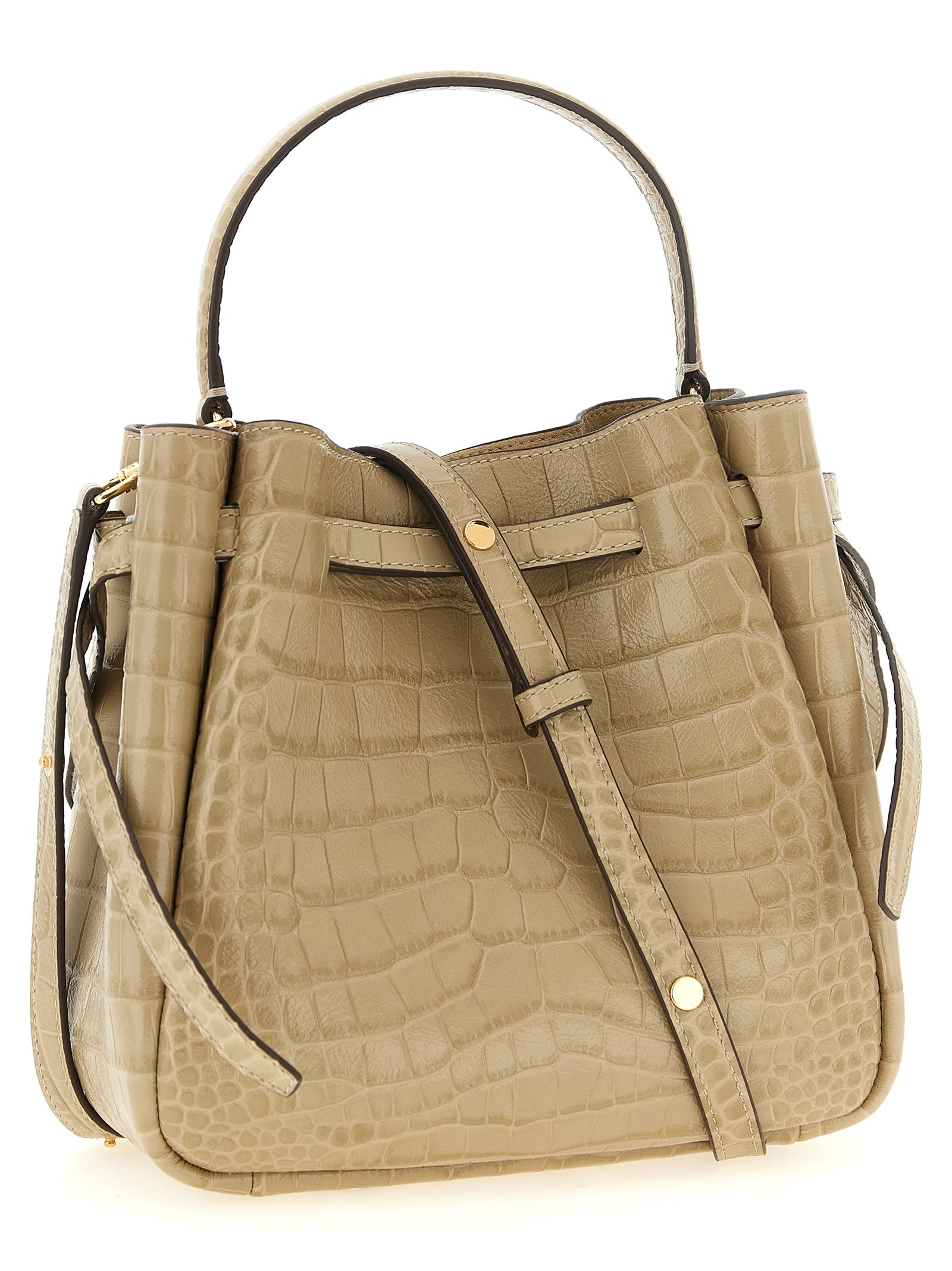 Beige Cowhide Shoulder Bag