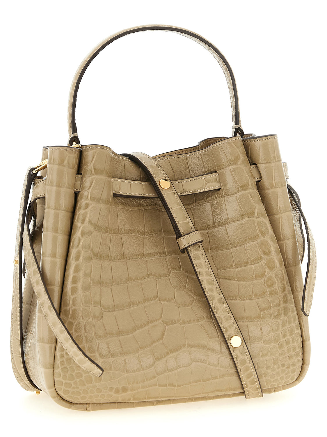 Beige Cowhide Shoulder Bag