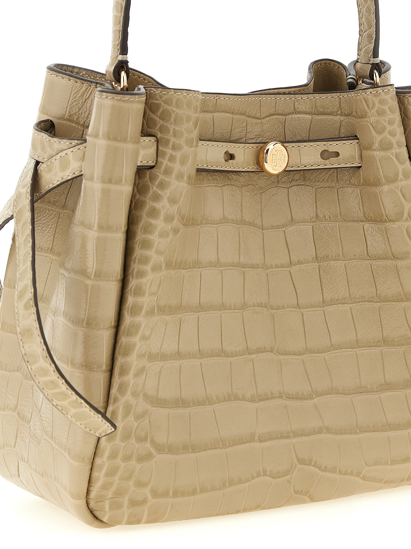 Beige Cowhide Shoulder Bag
