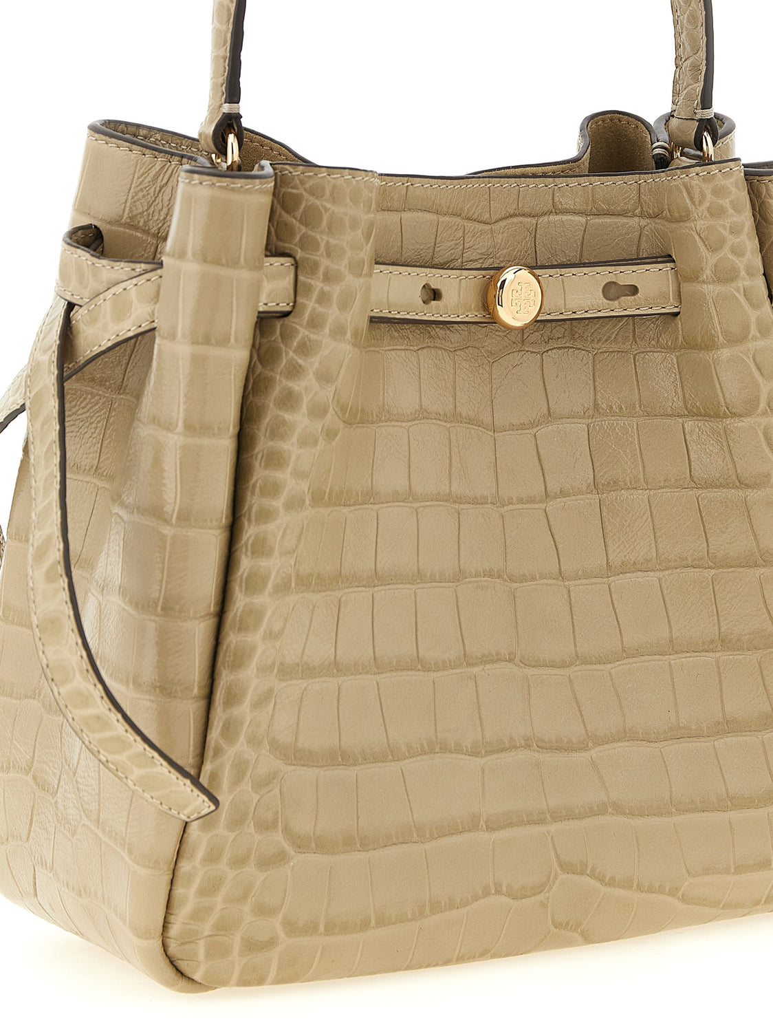 Beige Cowhide Shoulder Bag