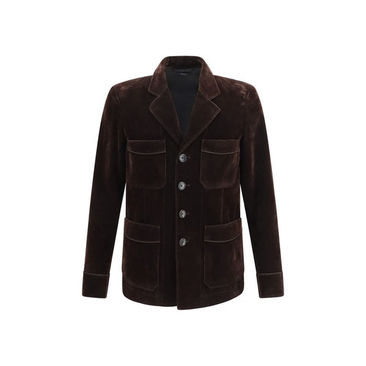 Brown Cotton Blazer