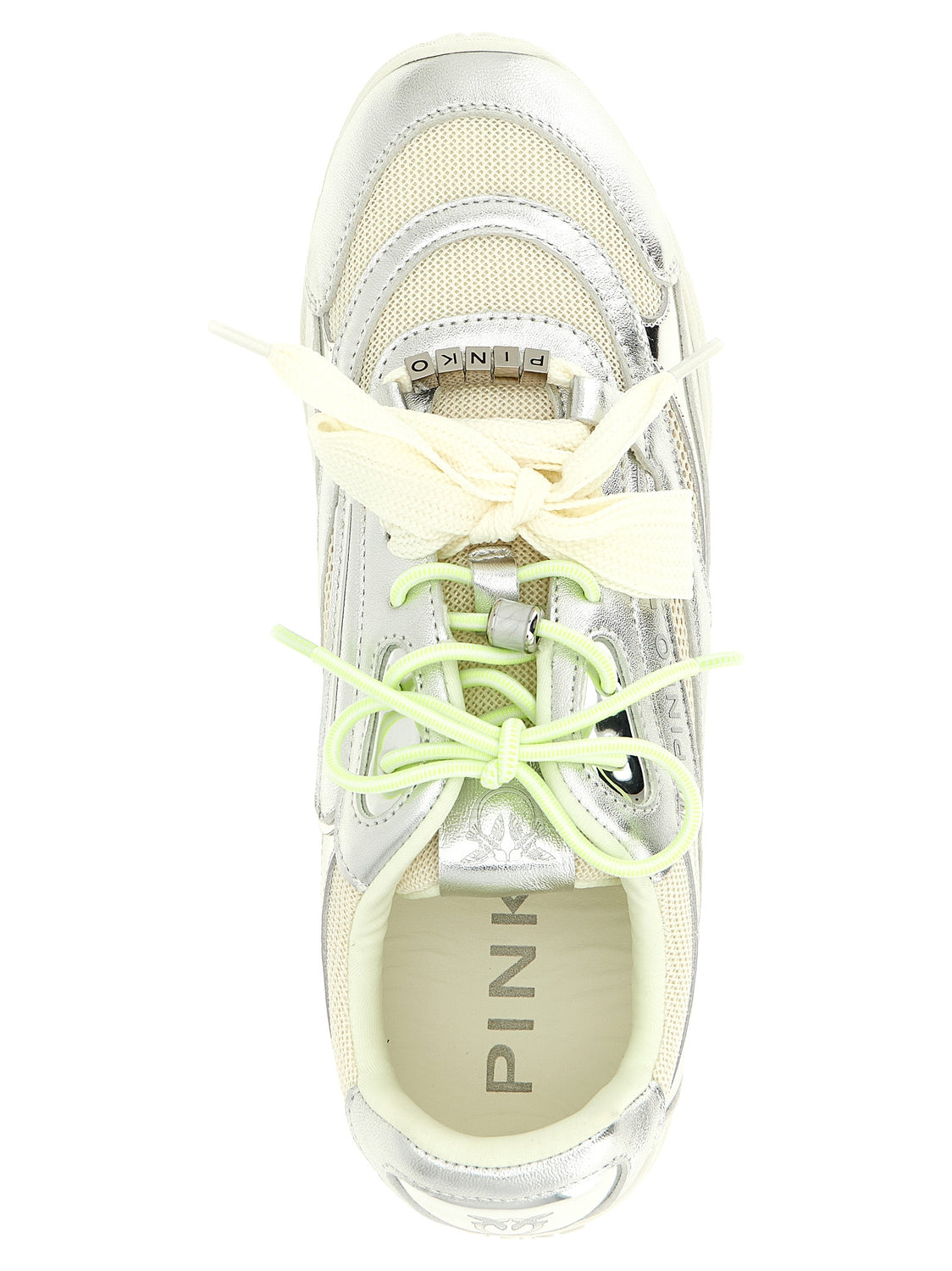 Silver Leather Athletic Sneakers
