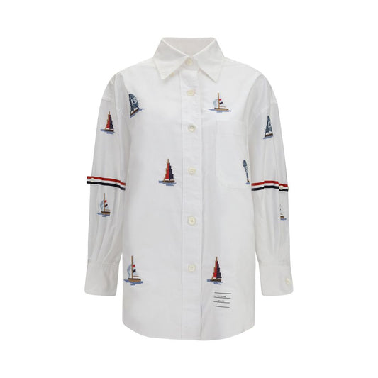 White Cotton Pattern Shirt