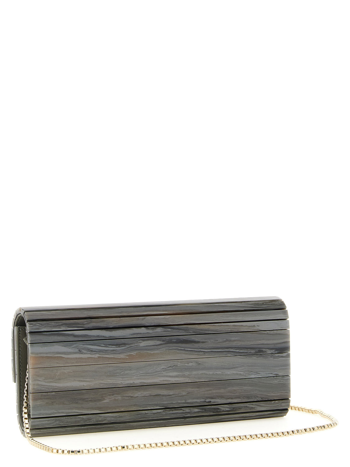 Gray Polyester Clutch Bag