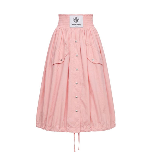Pink Polyester Women Skirt