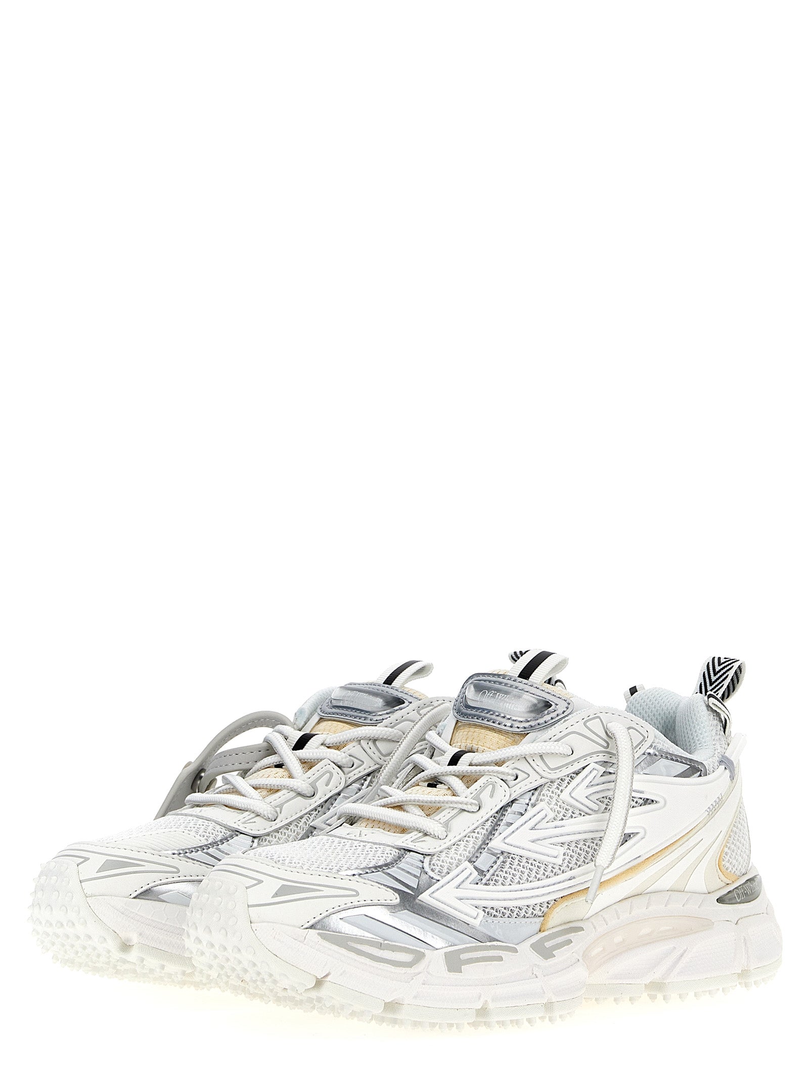 White Polyethylene Athletic Sneakers
