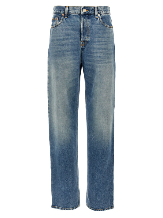 Blue Cotton Boyfriend Jeans