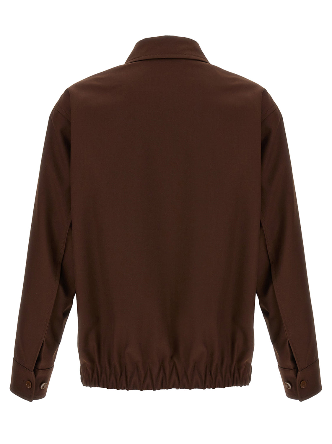 Brown Wool Full-Length Jacket
