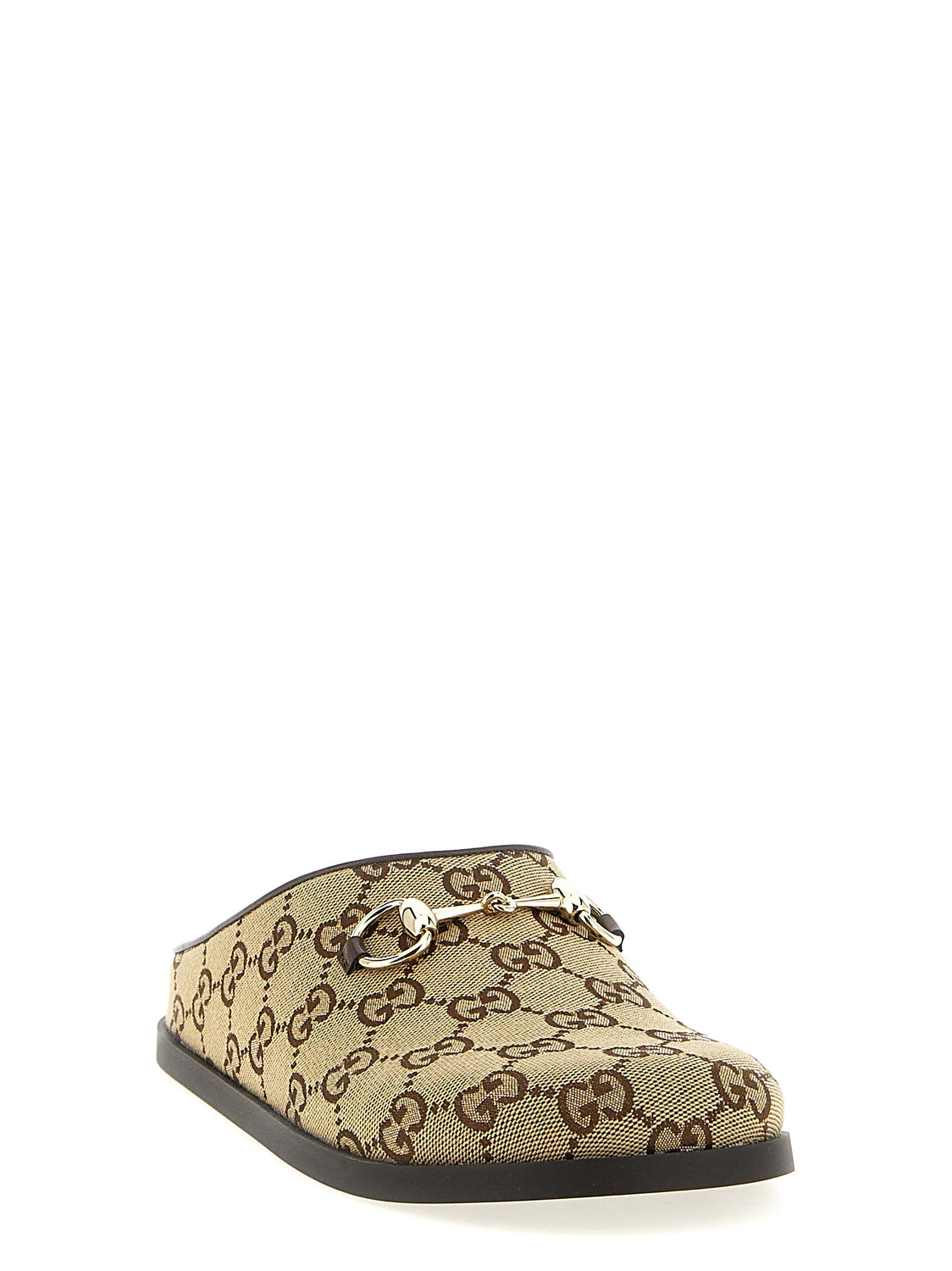Beige Cotton Mules
