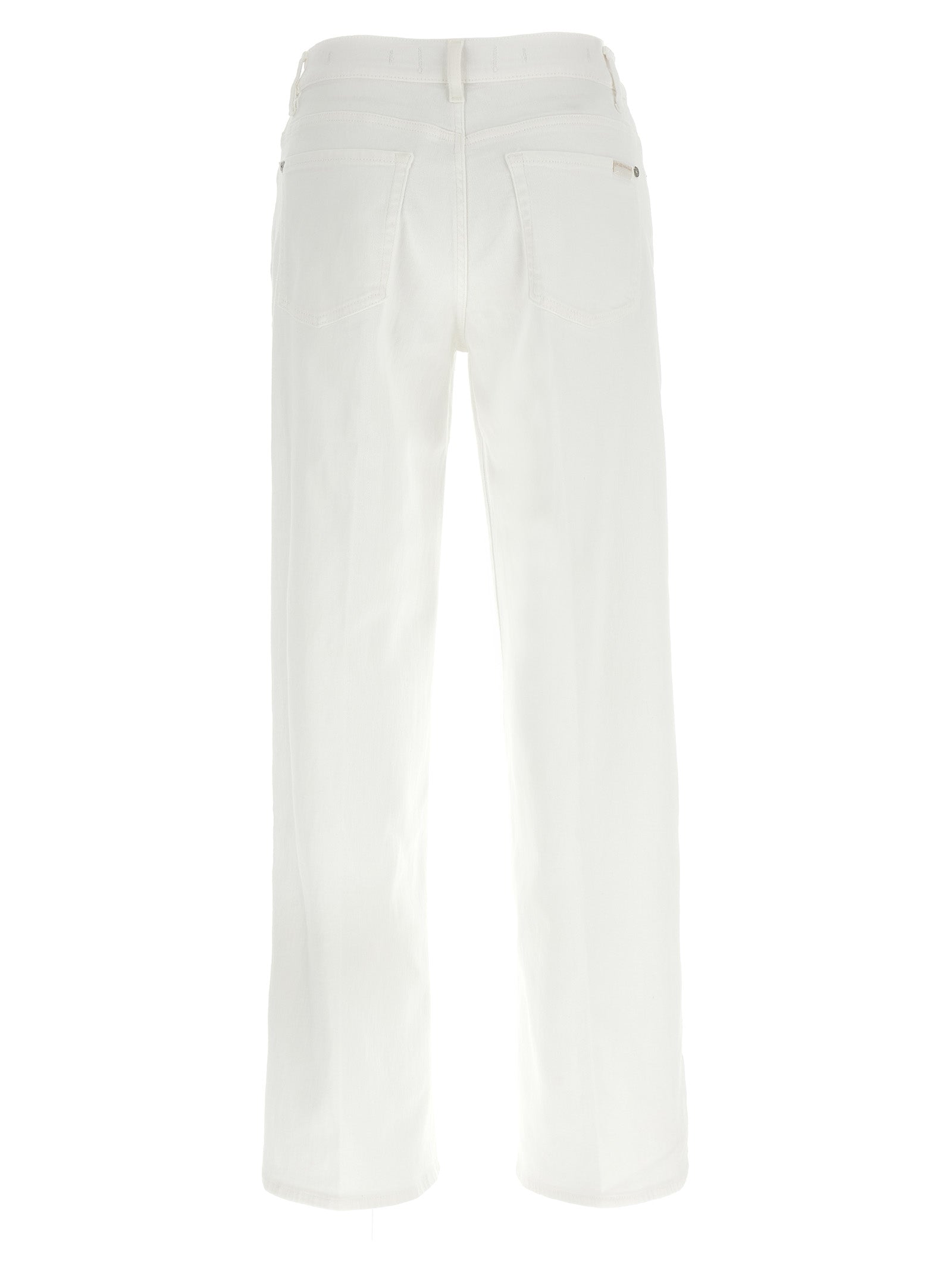 White Cotton Straight-Leg Jeans