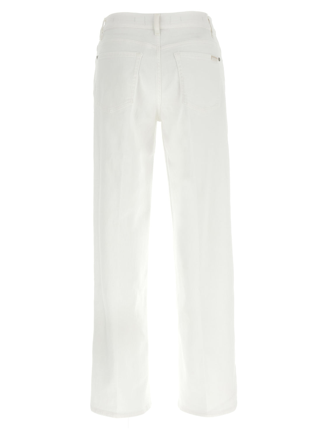 White Cotton Straight-Leg Jeans