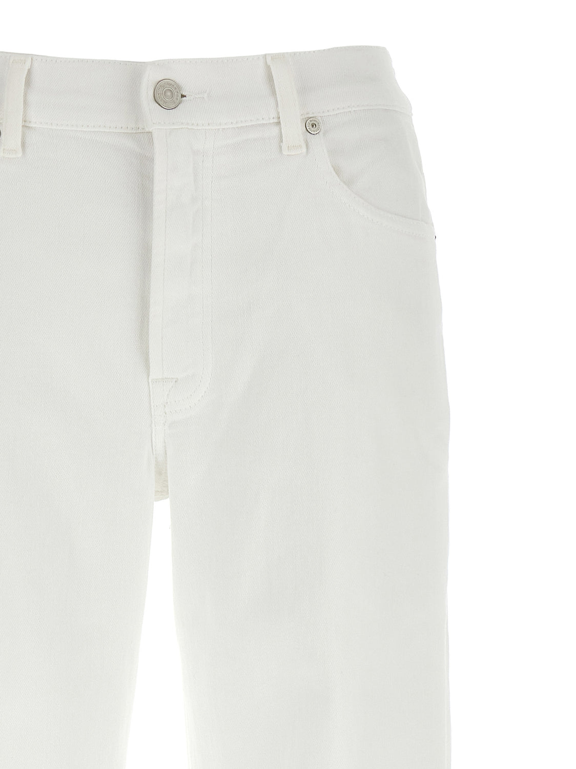 White Cotton Straight-Leg Jeans