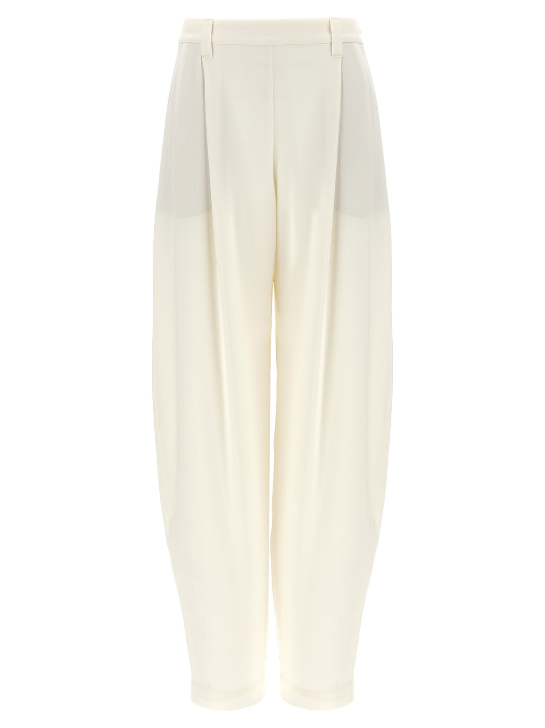White Silk Casual Pants