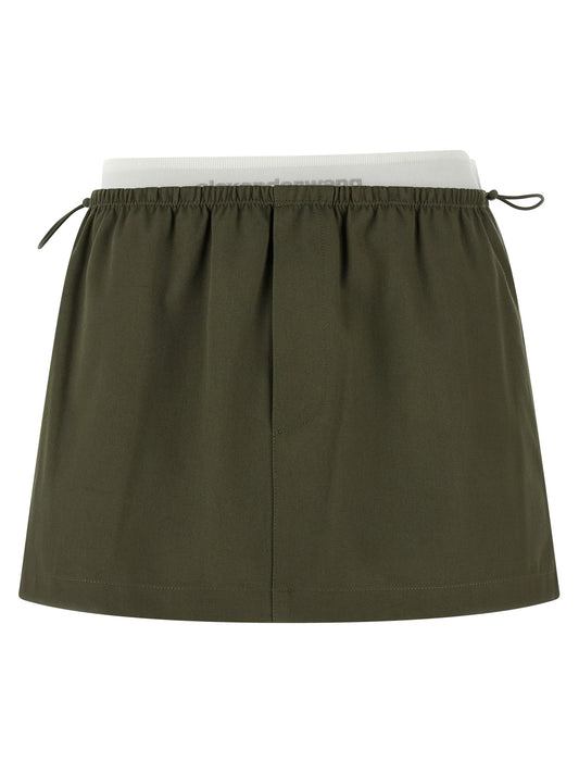 Bicolor Cotton Long Skirt