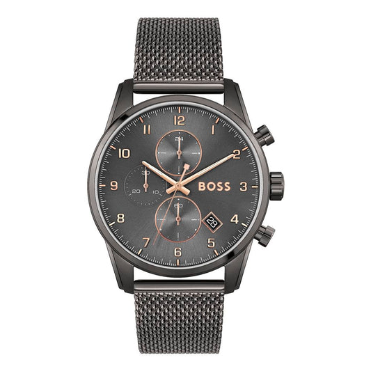 Gray Stainless Steel Dress Watch