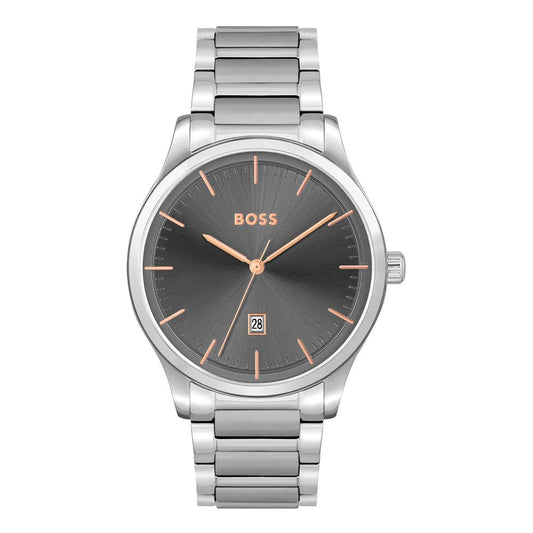 Gray Stainless Steel Dress Watch