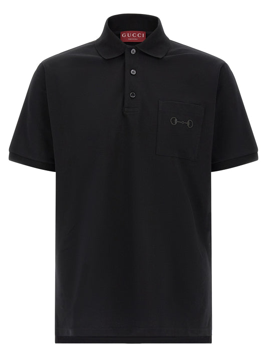 Black Cotton Polo Shirt