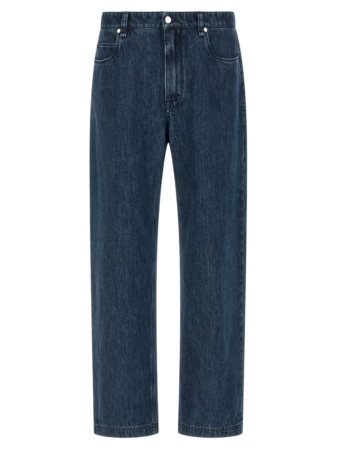 Blue Cotton Flared Jeans