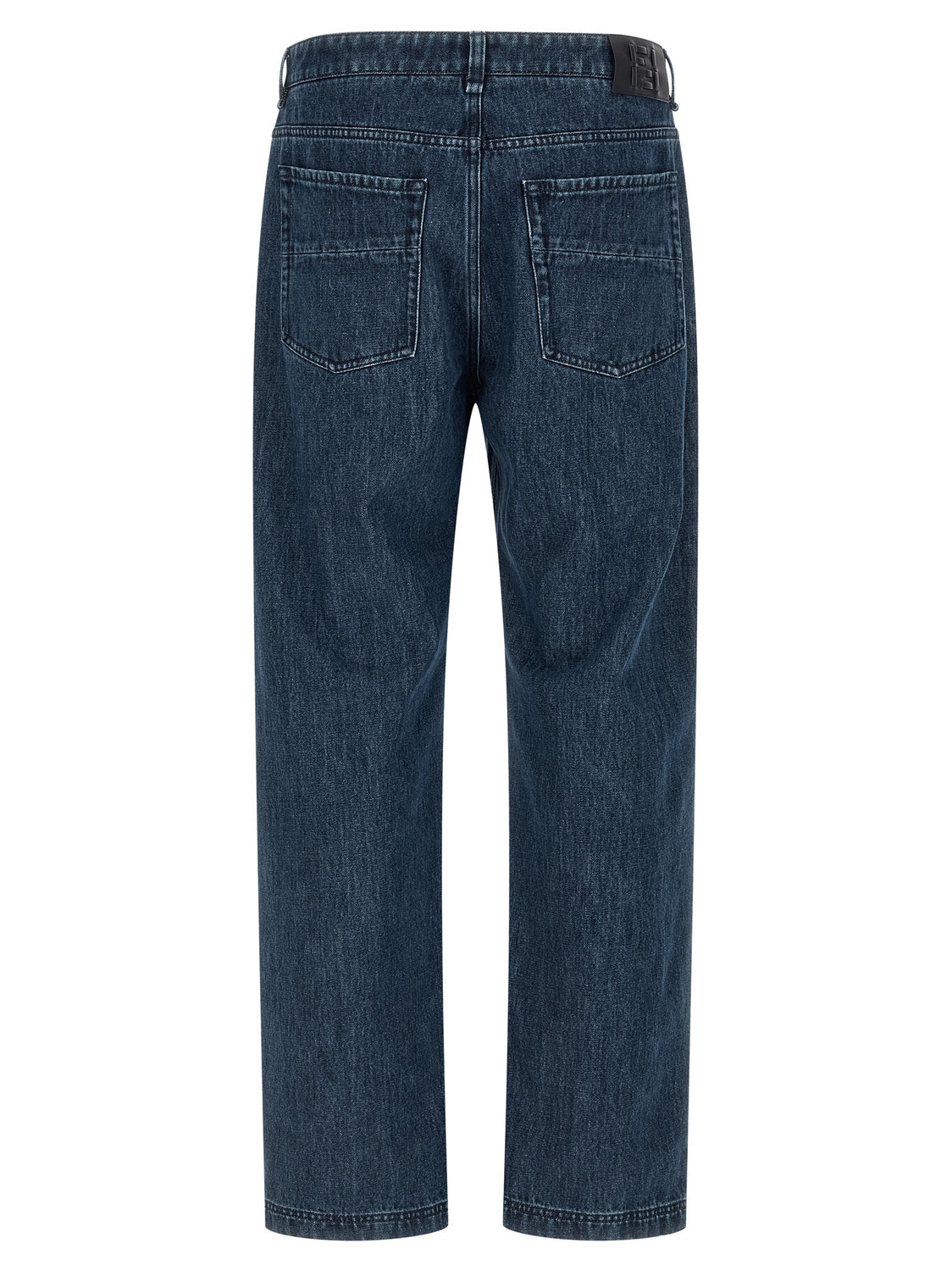Blue Cotton Flared Jeans