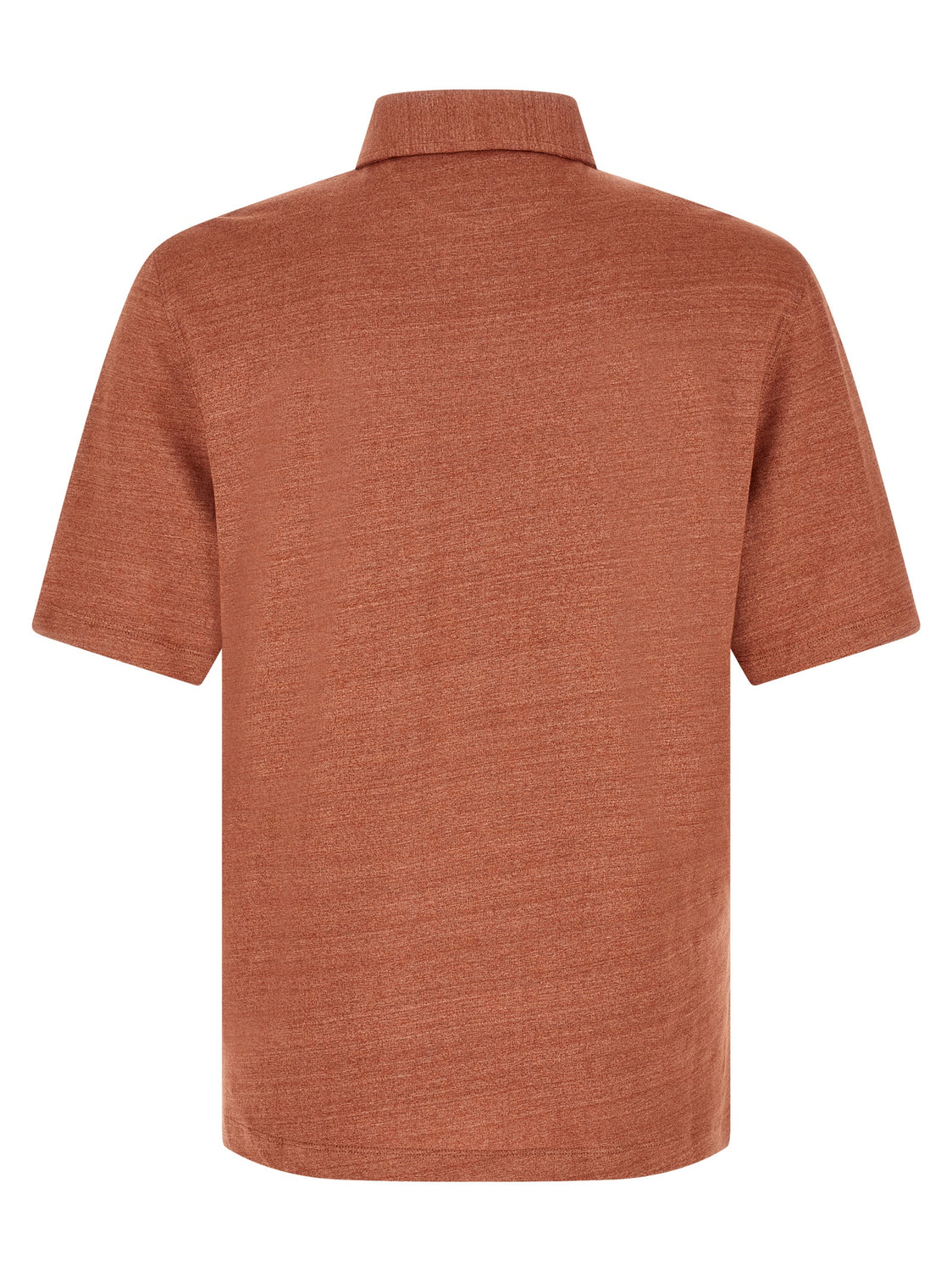 Orange Linen Polo Shirt