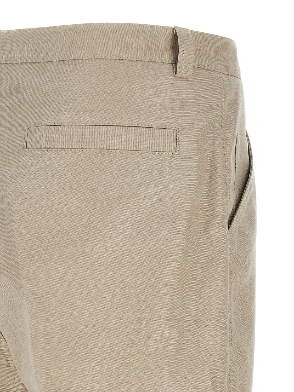 Brown Cotton Casual Pants