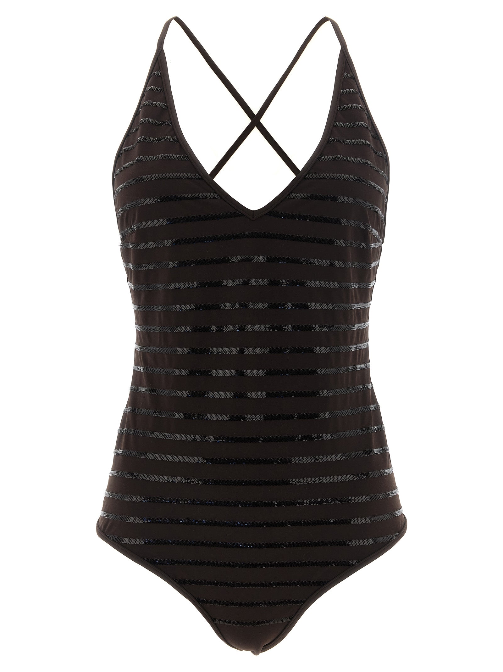 Brown Polyamide One-Piece Swimsuit