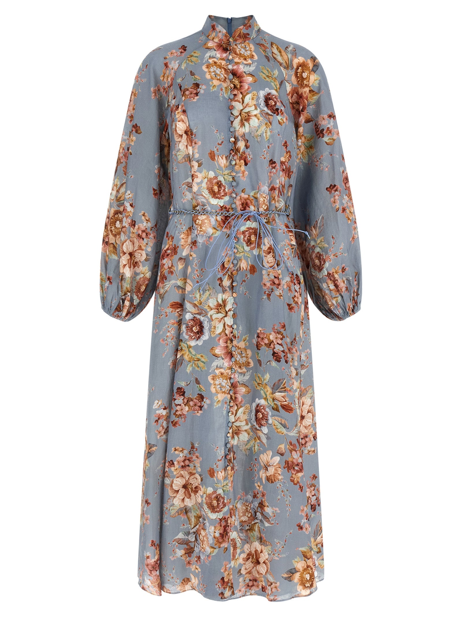 Blue Linen Long Dress
