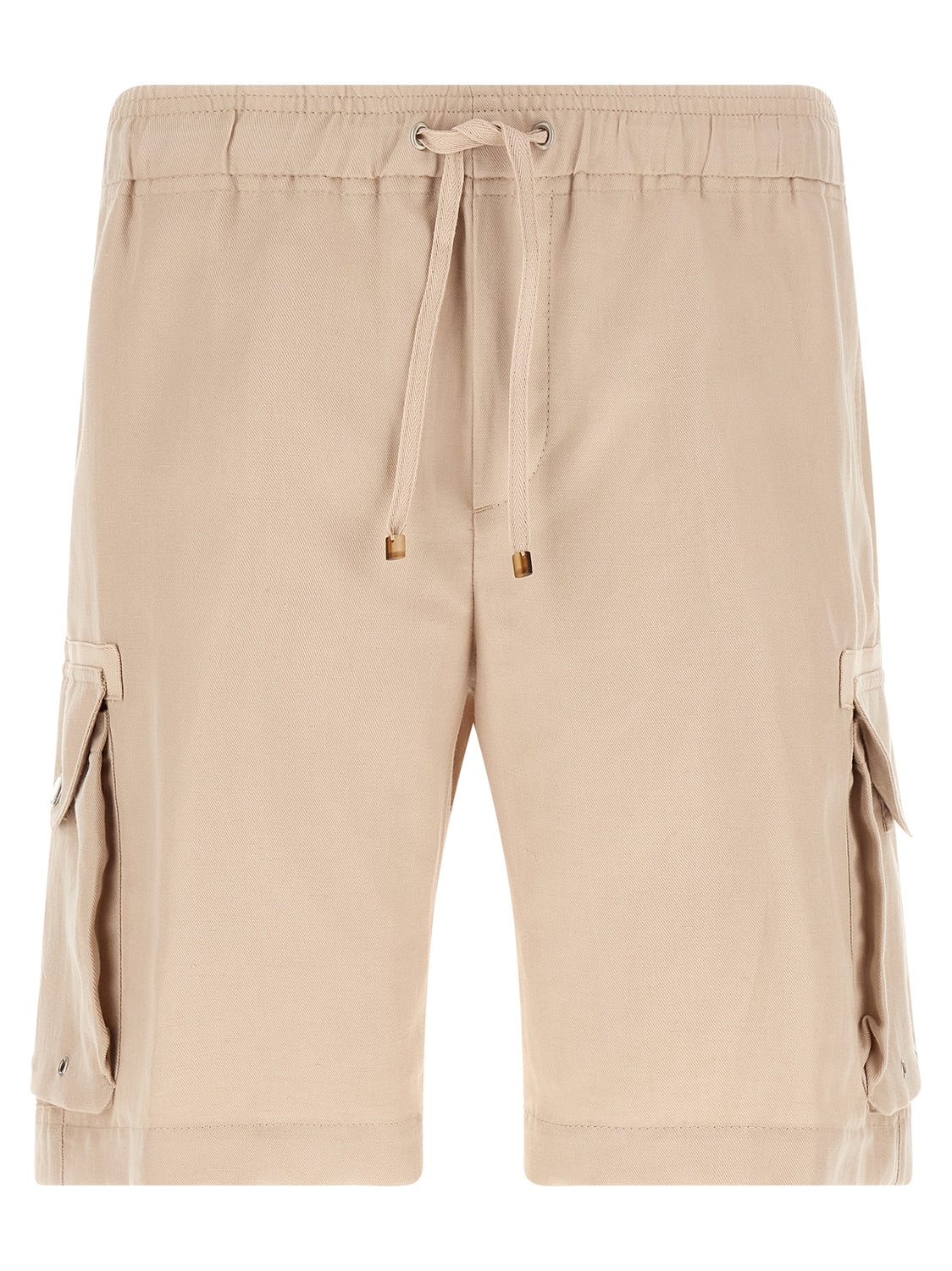 Beige Linen Bermuda Shorts