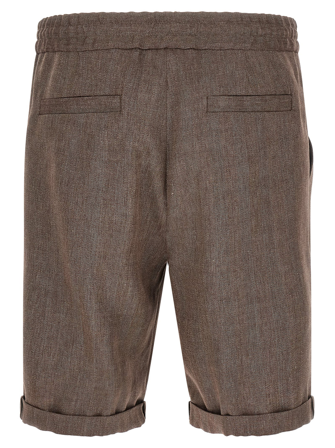 Brown Linen Bermuda Shorts