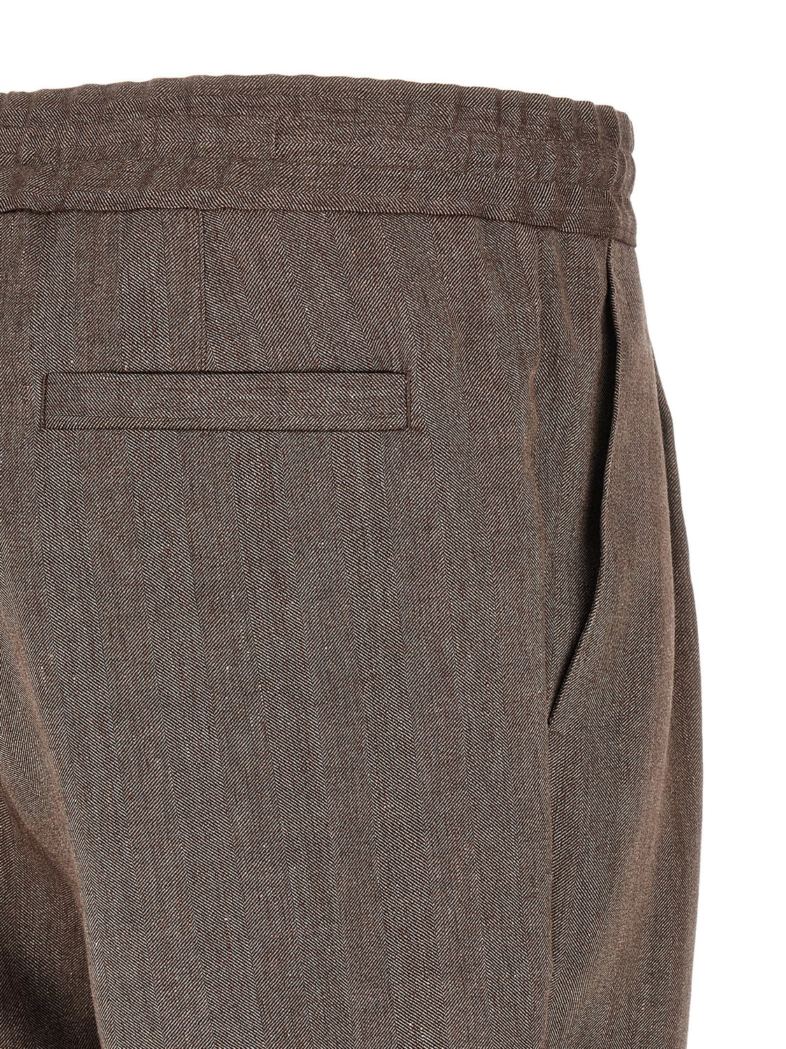 Brown Linen Bermuda Shorts