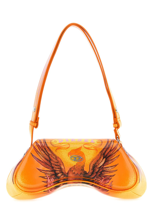 Orange Polyethylene Crossbody Bag