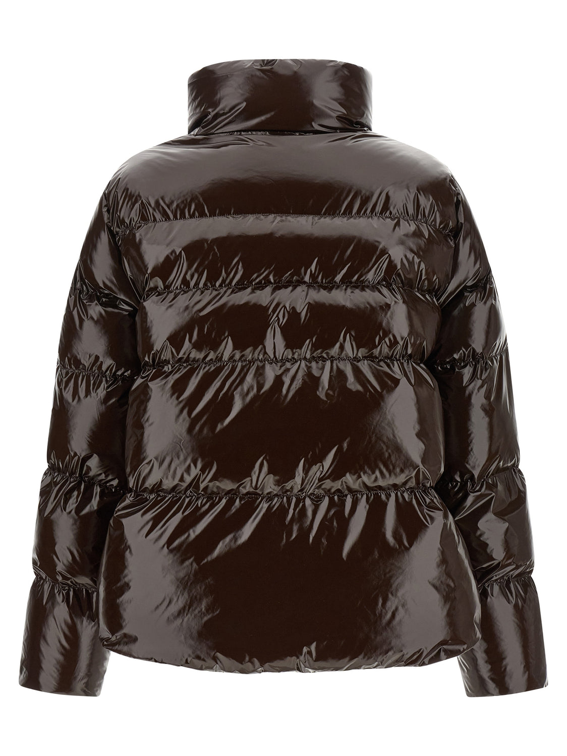 Brown Polyamide Full-Length Jacket