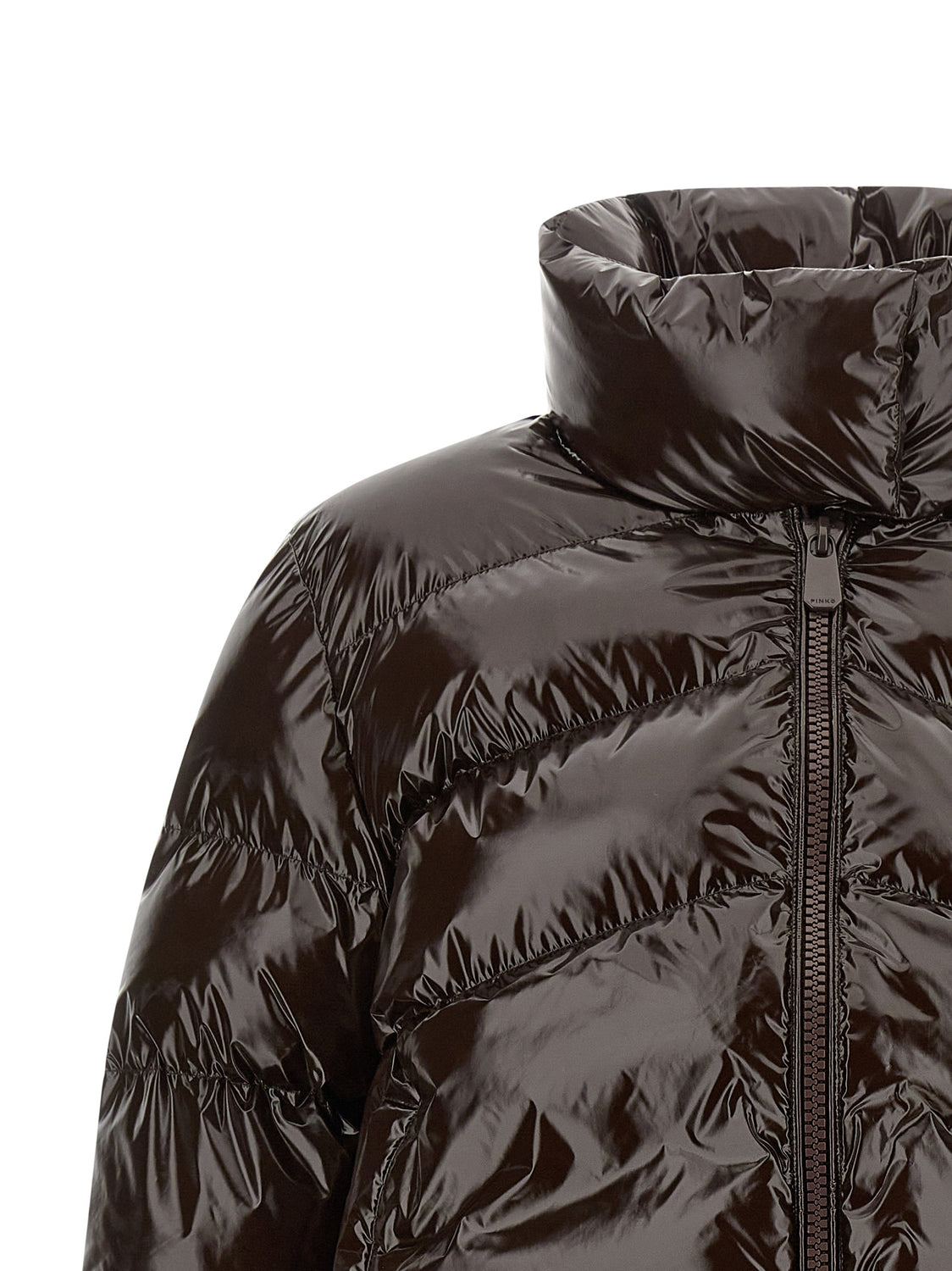 Brown Polyamide Full-Length Jacket