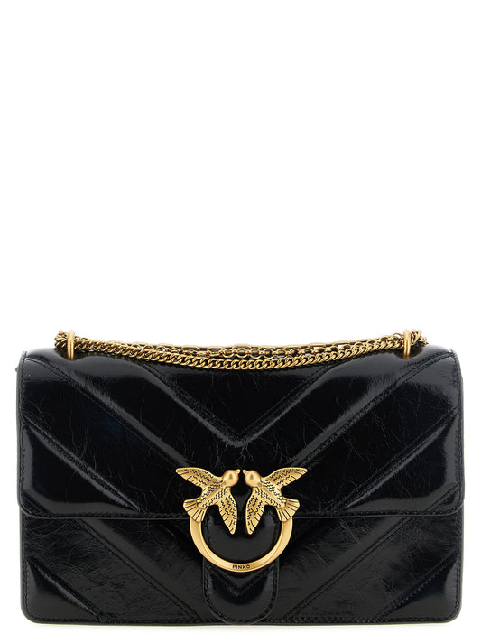 Black Calfskin Shoulder Bag