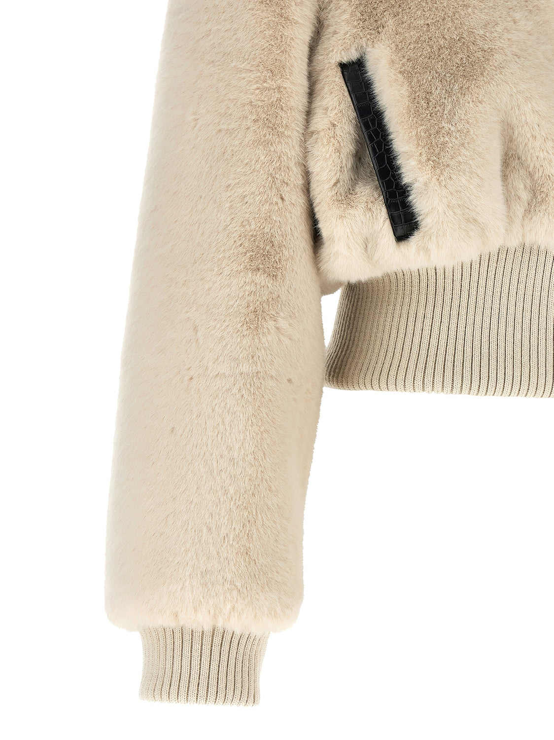 Beige Polyester Full-Length Jacket