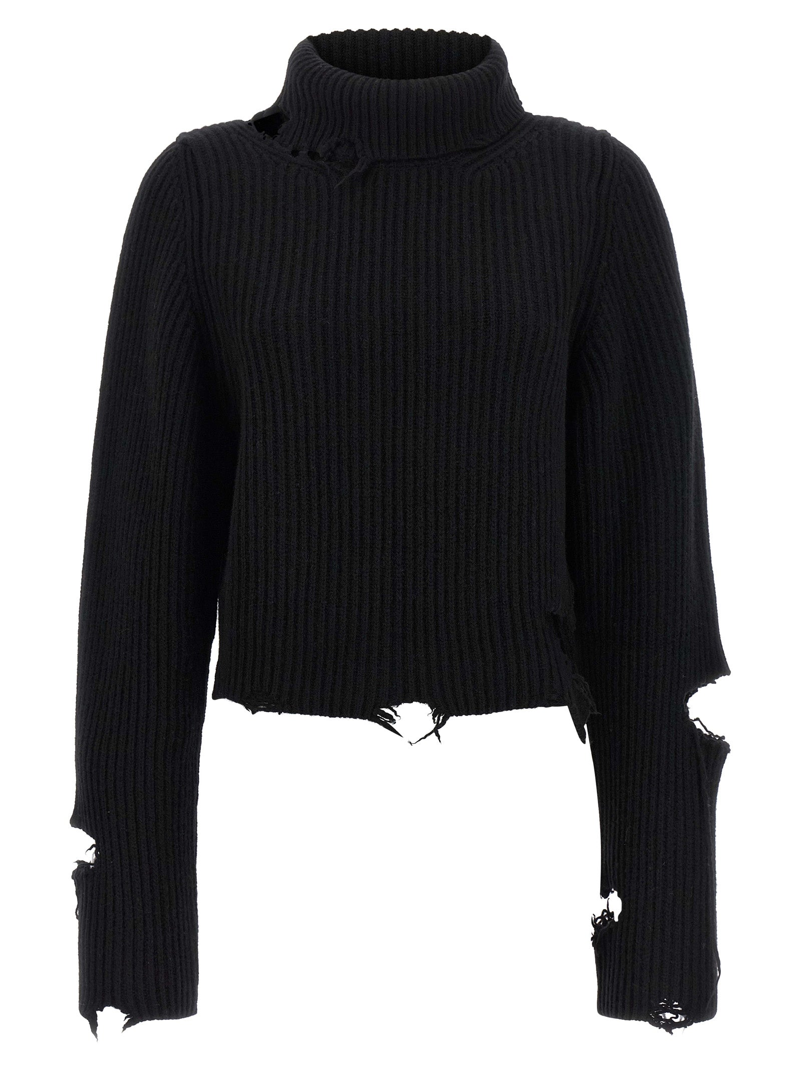 Black Merino Wool Cardigan