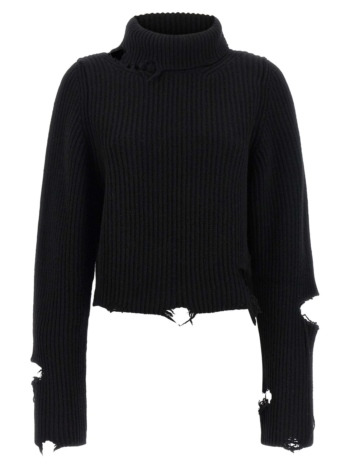 Black Merino Wool Cardigan