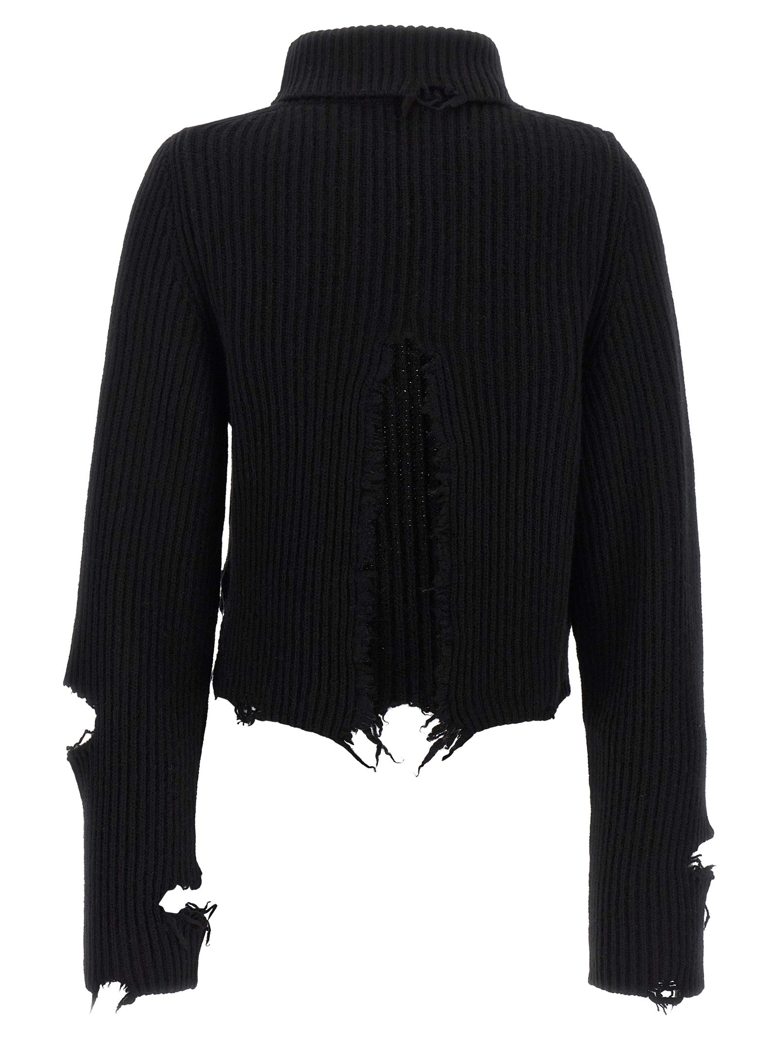 Black Merino Wool Cardigan