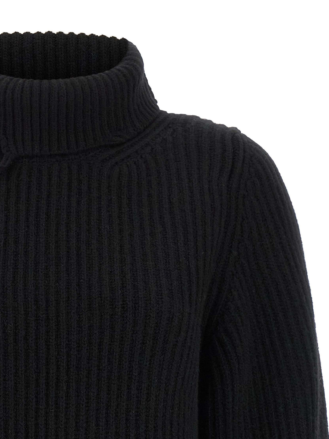 Black Merino Wool Cardigan