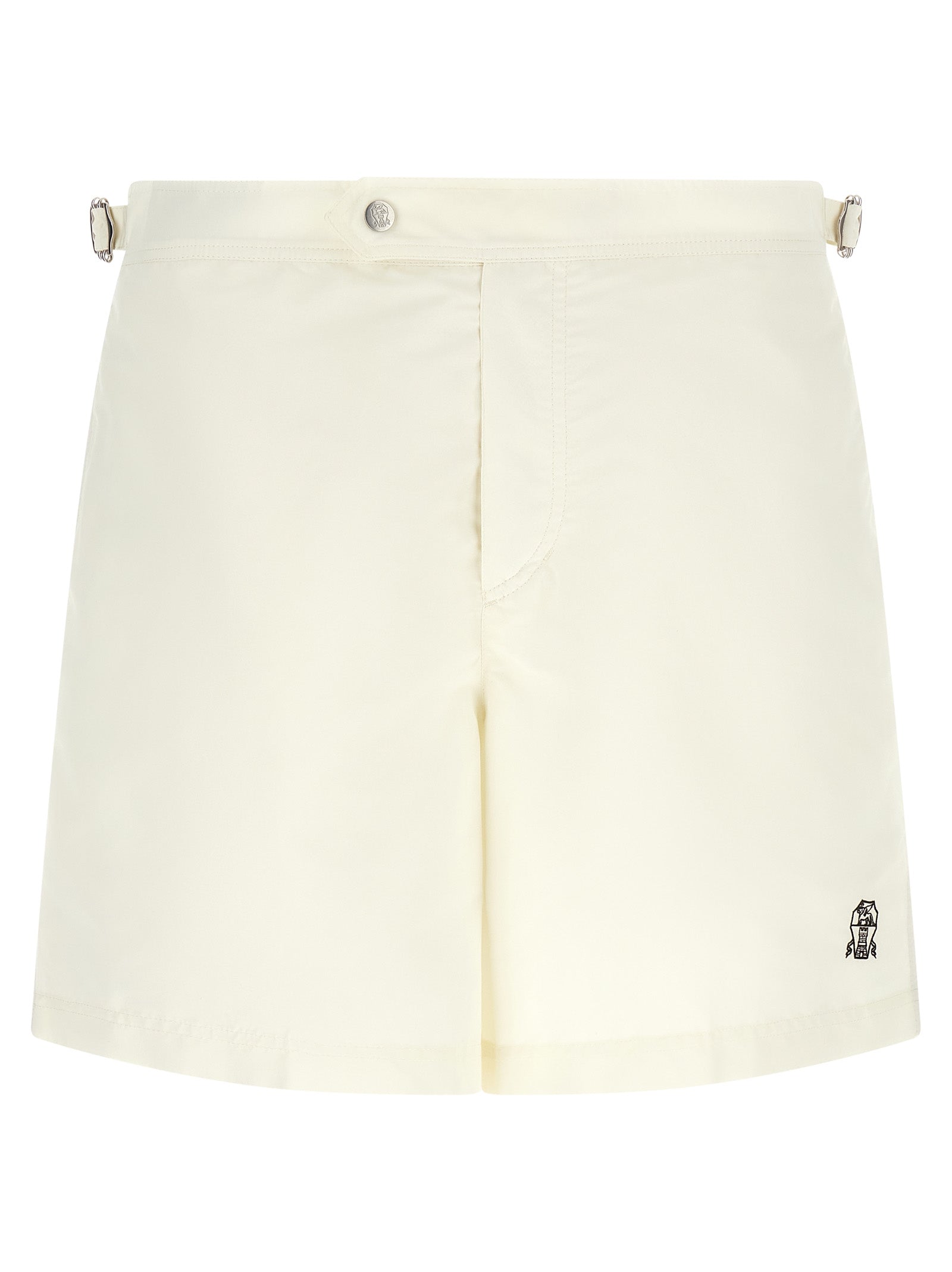 Beige Polyester Swim Shorts