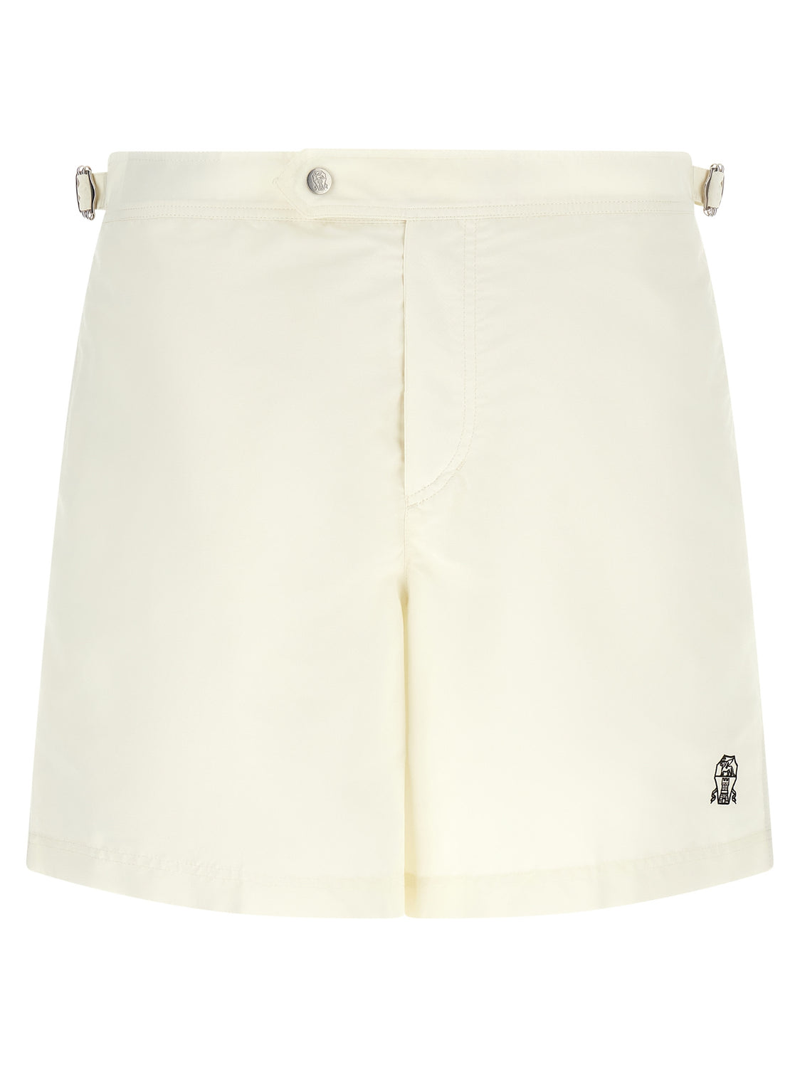 Beige Polyester Swim Shorts