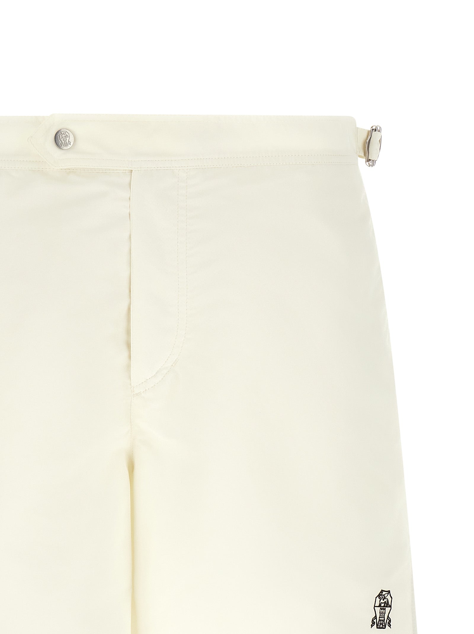 Beige Polyester Swim Shorts