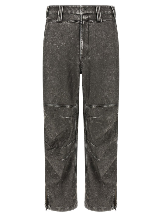 Gray Polyethylene Casual Pants