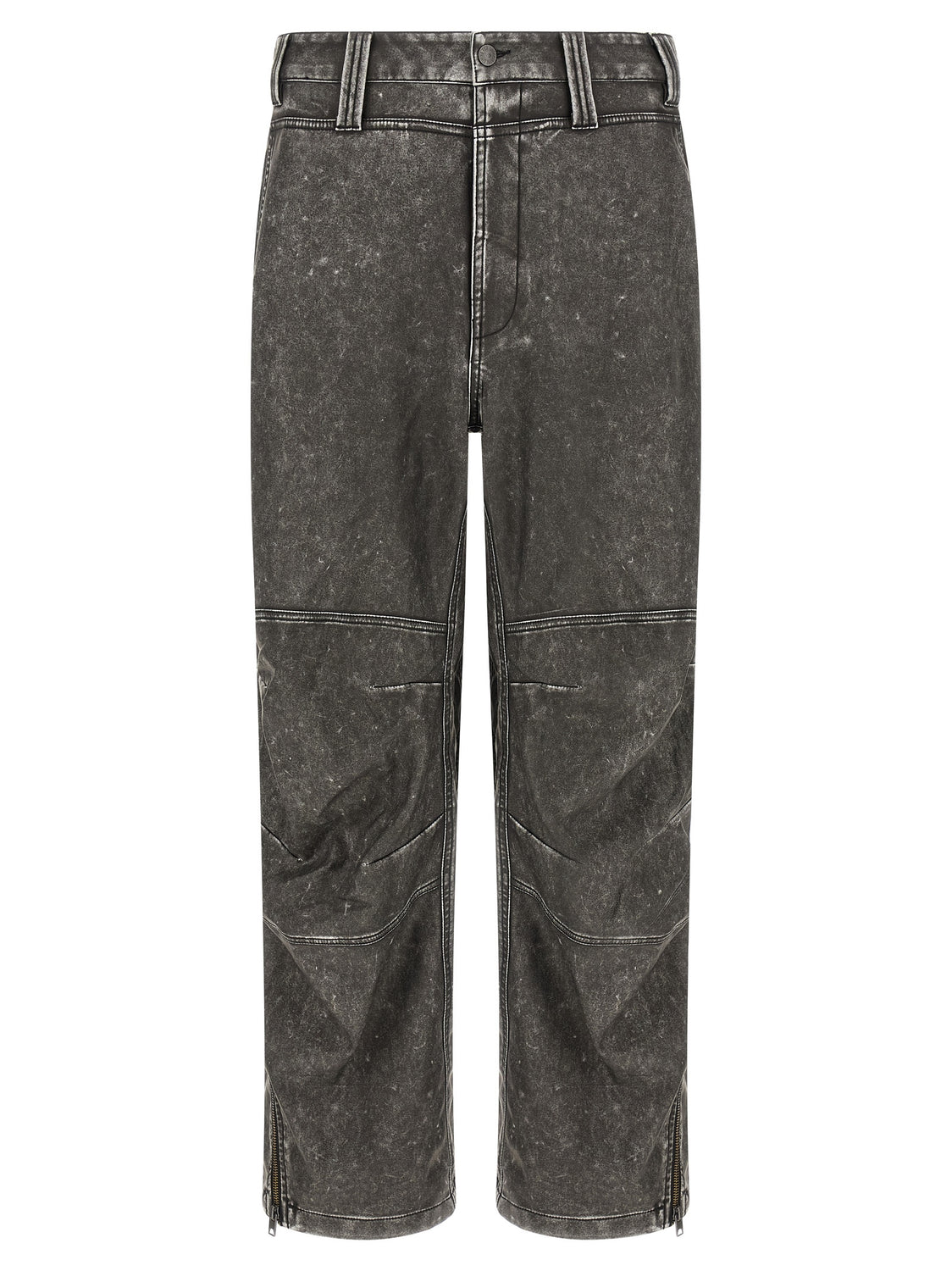 Gray Polyethylene Casual Pants